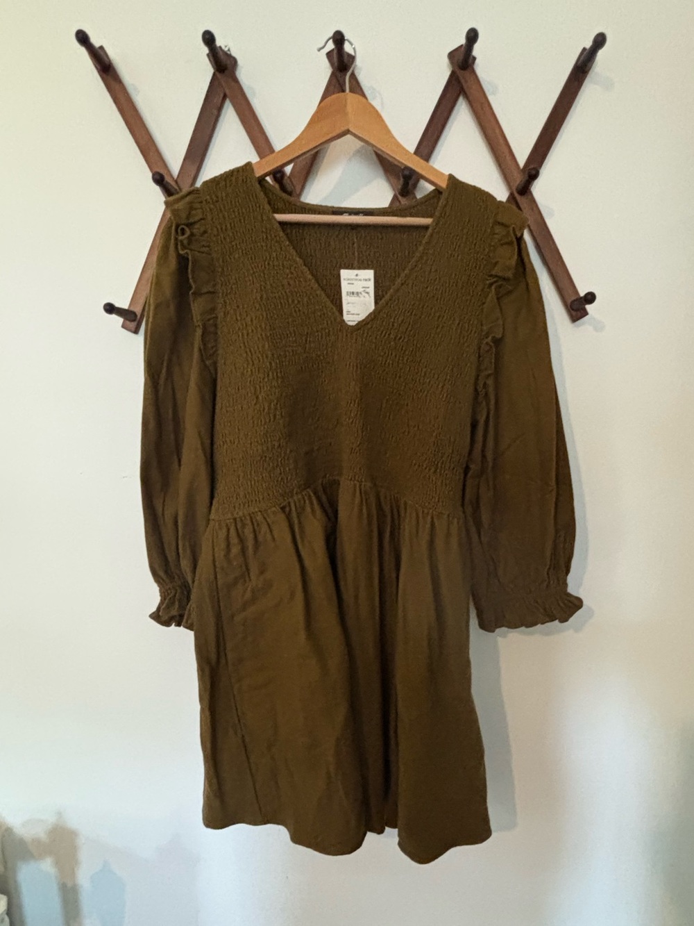 Madewell Olive Green Mini Dress NWT - Picture 7 of 9